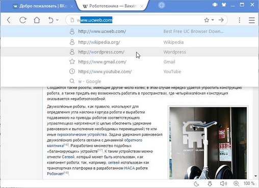 UC Browser: Поиск информации в Интернете