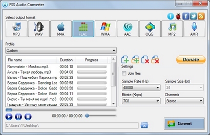 FSS Audio Converter: Главное окно программы